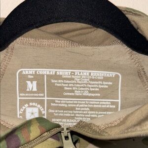 U.S. Army Long Sleeve Combat Shirt - Tan and Camouflage